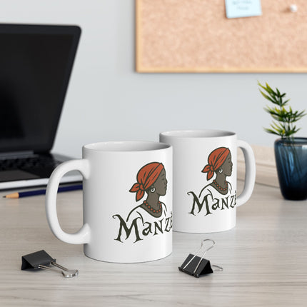 Manzè The Power of Womanhood Premium Mug Haitian Feminine Strength and Cultural Pride - CreoleSizzle