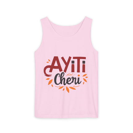 Ayiti Chéri Tank Top Haitian Heritage Unisex Summer Shirt Cultural Festival Wear Caribbean Pride Vacation Outfit