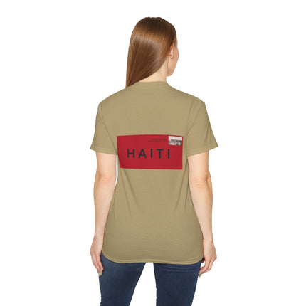 Stamped in Heritage Haitian Pride Graphic Tee Diaspora Connection Series Unisex Ultra Cotton T-Shirt Haitian Street Vibes Graphic on Back