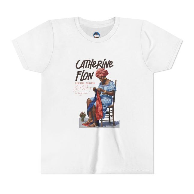 Catherine Flon Heritage Kids T-Shirt  Haitian History & Art-Inspired Graphic Cultural Pride Shirt, Youth Short Sleeve Tee