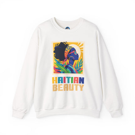 Haitian Beauty Crewneck Sweatshirt Afrocentric Unisex Sweatshirt Cultural Graphic Sweater Black Heritage Apparel