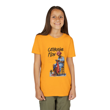 Catherine Flon Heritage Kids T-Shirt  Haitian History & Art-Inspired Graphic Cultural Pride Shirt, Youth Short Sleeve Tee