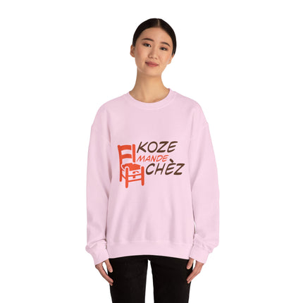 Kozi Madchèz “Grab a Chair” Creole Sweatshirt Playful Haitian Saying Unisex Cozy Crewneck