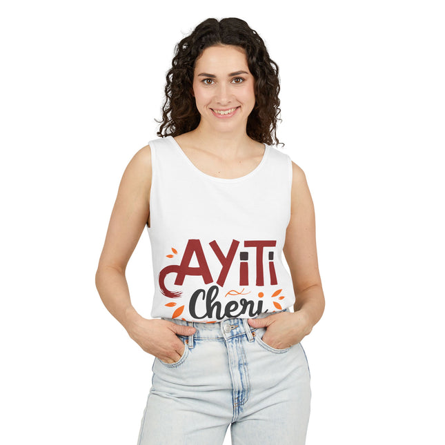 Ayiti Chéri Tank Top Haitian Heritage Unisex Summer Shirt Cultural Festival Wear Caribbean Pride Vacation Outfit