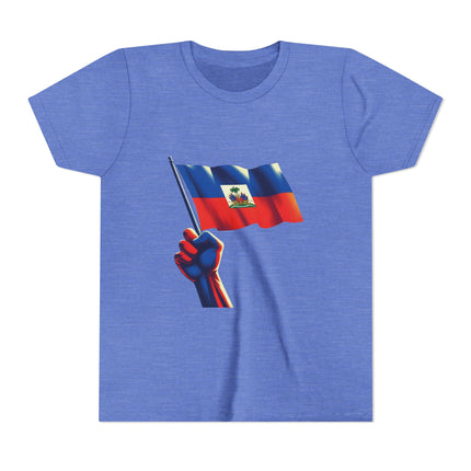 Haitian Flag Youth T-Shirt Patriotic Kids Graphic Tee Cultural Heritage Apparel Haiti Pride Celebration Shirt