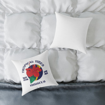 Tropical Vibes Hibiscus Pillow Limited Summer Drop Haiti Island Style - CreoleSizzle