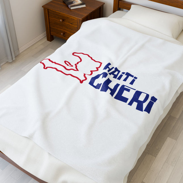 Haiti Chéri Premium Plush Blanket Nostalgic Haitian Pride Collection Gift for Haitian Culture Lovers - CreoleSizzle