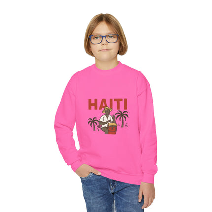 The Haitian Harvest Tropical Youth Sweatshirt Afro-Haitian Cultural Series Kids’ Premium Crewneck