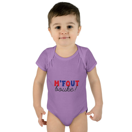 M'FOUT Bouke!™ Baby Bodysuit Creole Humor for Little Trendsetters Ultra-Soft Infant Onesie Perfect Baby Shower Gift