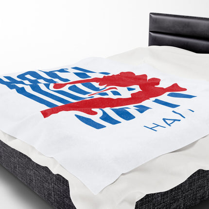 Haiti Identity Mark Velveteen Plush Blanket Modern Minimalist Diaspora Pride Design - CreoleSizzle