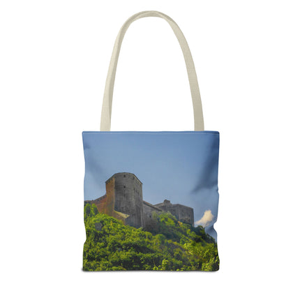 Haitian Citadelle Laferrière Tote Bag – Historical Haiti Travel Bag – Durable All-Over Print Shopping Bag - CreoleSizzle