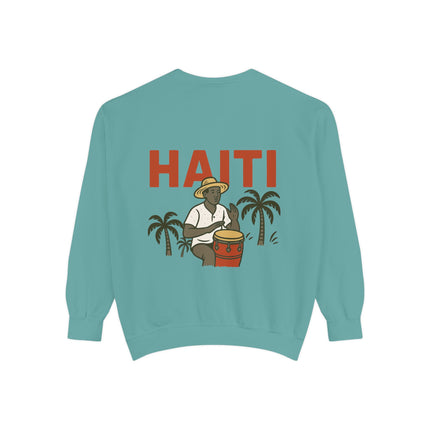 Roots of Haiti Cultural Heritage Sweatshirt Unisex Garment-Dyed Crewneck  Haitian Pride Apparel