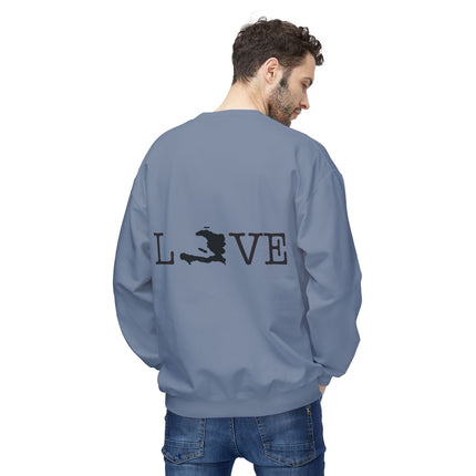 Island Love Haitian Pride Graphic Sweatshirt Unisex Midweight Fleece Afro-Caribbean Lifestyle Crewneck
