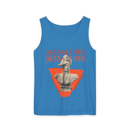 The Warrior’s Triumph Dessalines Statue Graphic Tank Top Haitian Freedom Series Unisex Summer Shirt