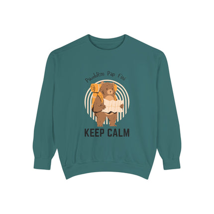 Pwoblem Pap Fini Keep Calm Sweatshirt – Haitian Creole Inspirational Sweater – Unisex Relaxed Fit Fleece - CreoleSizzle