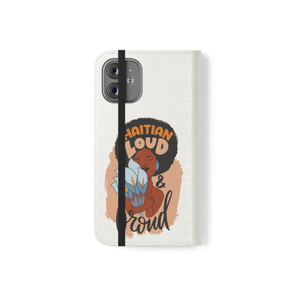 Haitian Loud and Proud Limited Heritage Edition Tee Flip Cases Stylish Phone Wallet Cultural Power Statement