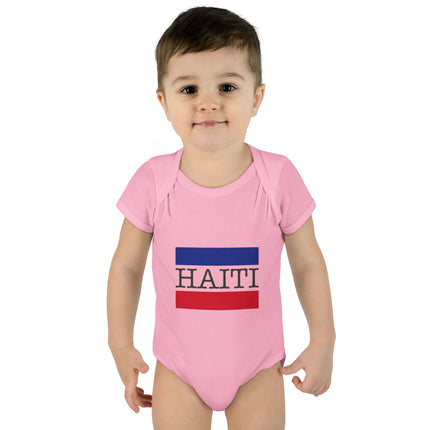Little Roots Haiti Flag Baby Bodysuit National Pride Collection Infant Essentials Cute Baby Outfit