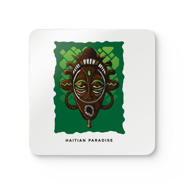 Ancestral Guardian Sacred Mask Coaster Set Afro-Taino Heritage Art Coasters