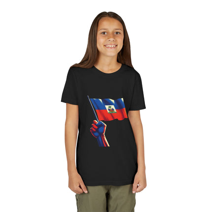 Haitian Flag Youth T-Shirt Patriotic Kids Graphic Tee Cultural Heritage Apparel Haiti Pride Celebration Shirt