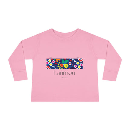 Lanmou Floral Toddler Tee Haitian Inspired Love Design Kids Long Sleeve Shirt Spring & Everyday Wear