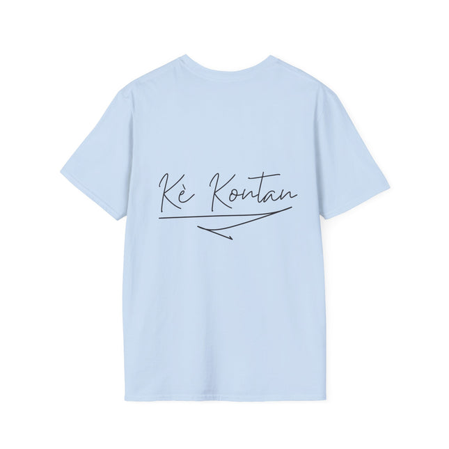 Kè Kontan Happy Heart Minimalist T-Shirt Creole Joy Collection Unisex Softstyle Tee