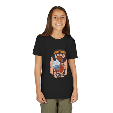 Haitian Loud & Proud Youth T-Shirt Cultural Pride Kids Tee Empowering Heritage Wear, Unique Gift for Kids, Casual Wear