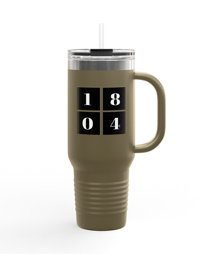 1804 Travel Mug – Haitian Independence Insulated Tumbler – Durable 1804 Haiti Pride Cup with Handle and Straw Insulated Travel Mug, 40oz - CreoleSizzle