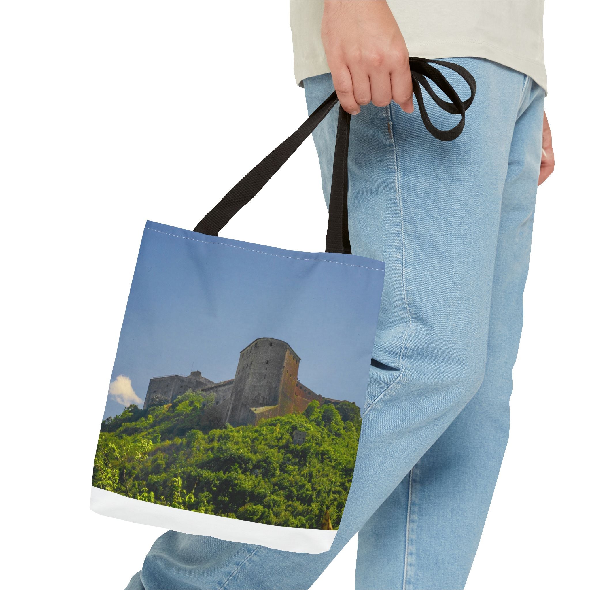 Haitian Citadelle Laferrière Tote Bag – Historical Haiti Travel Bag – Durable All-Over Print Shopping Bag