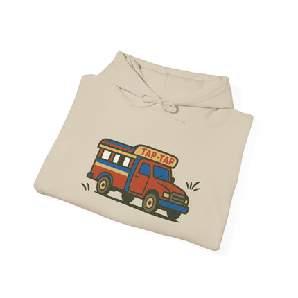 Urban Roads Haitian Tap-Tap Street Energy Hoodie Caribbean Culture Series Unisex Heavy Blend Sweatshirt Retro Van Hoodie