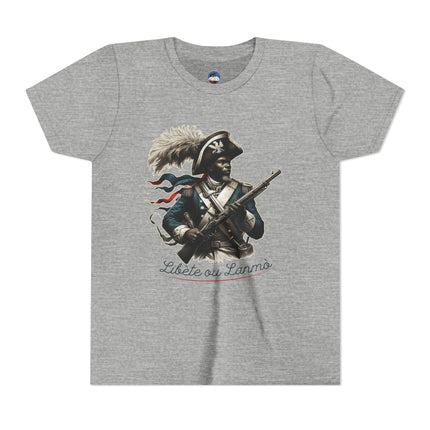 Liberté ou La Mort Youth T-Shirt Haitian Revolutionary Graphic Tee Cultural Pride Kids Apparel Bold Heritage Gift