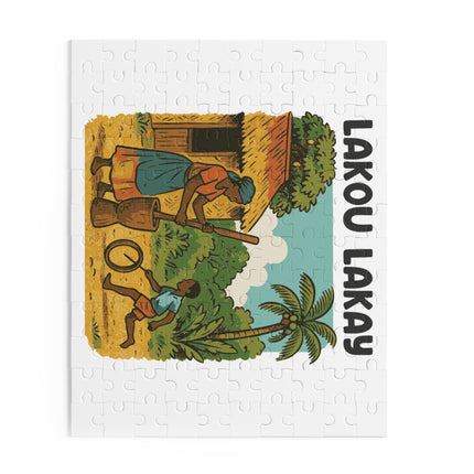 Lakou Lakay Haitian Courtyard Life Puzzle Nostalgic Creole Heritage Edition - CreoleSizzle