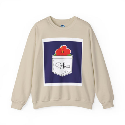 Haiti with Hibiscus Tropical Identity Sweatshirt Creole Heritage Series Unisex Premium Crewneck