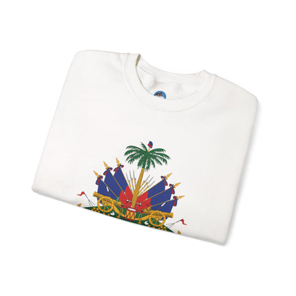 Ayiti Pride Crewneck Sweatshirt Haitian Flag & Kreyòl Design Cozy Unisex Heritage Pullover Sweatshirt