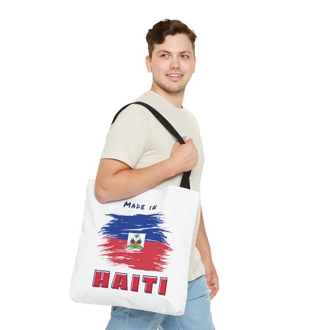 Made in Haiti Tote Bag – Haitian Flag Design Shopping Bag – Durable, Stylish Cultural Accessory - CreoleSizzle