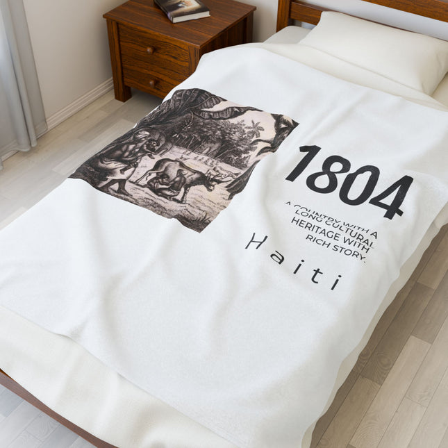 1804 Reflection Blanket Haiti Cultural Heritage Throw in Monochrome - CreoleSizzle