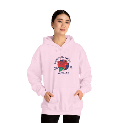 Tropical Vibes Hoodie Premium Unisex Floral Sweatshirt Hibiscus Graphic Hoodie Caribbean Inspired Beachwear