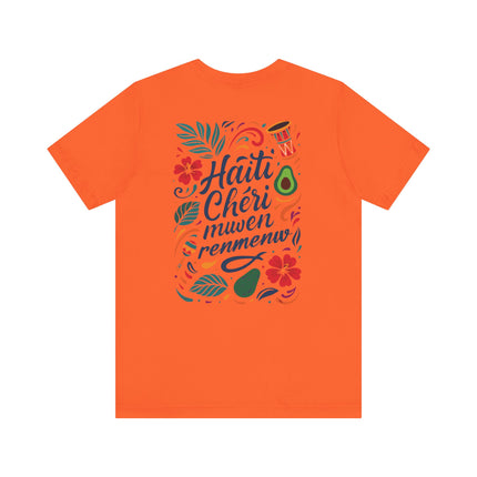 Haiti Chéri Mwen Renmenw Tee Tropical Heritage Edition Unisex Cultural Pride T-Shirt Haitian Street Vibes Graphic on Back