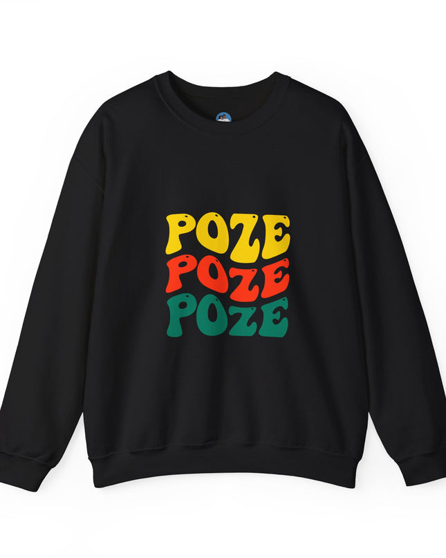 Relaxed Fit Poze Poze Poze Sweatshirt Embrace the Chill with Haitian Cultural Flair - CreoleSizzle