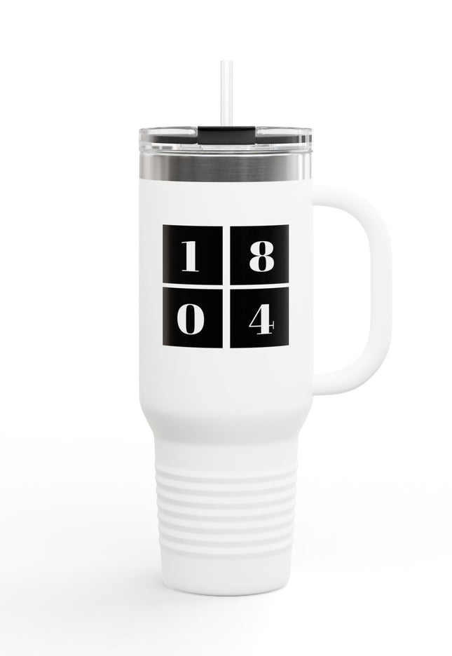 1804 Travel Mug – Haitian Independence Insulated Tumbler – Durable 1804 Haiti Pride Cup with Handle and Straw Insulated Travel Mug, 40oz - CreoleSizzle