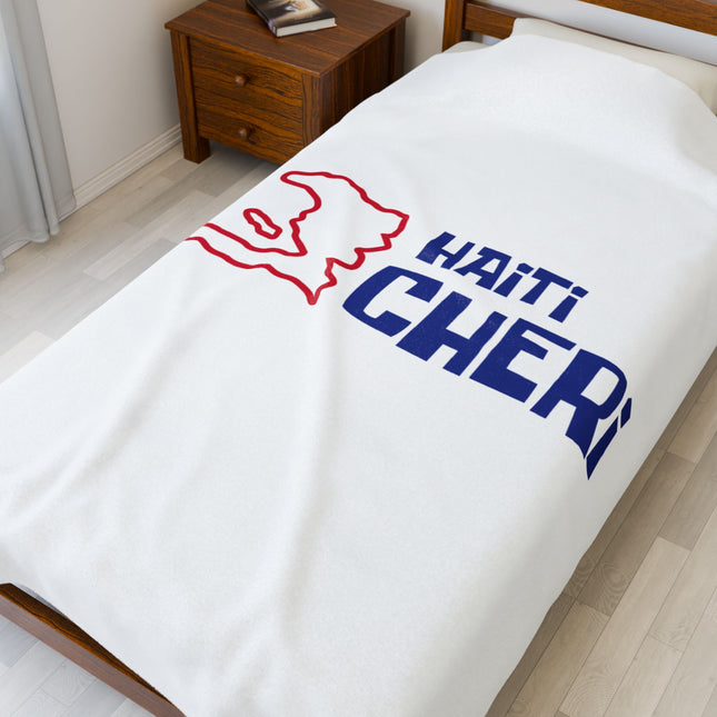 Haiti Chéri Premium Plush Blanket Nostalgic Haitian Pride Collection Gift for Haitian Culture Lovers - CreoleSizzle