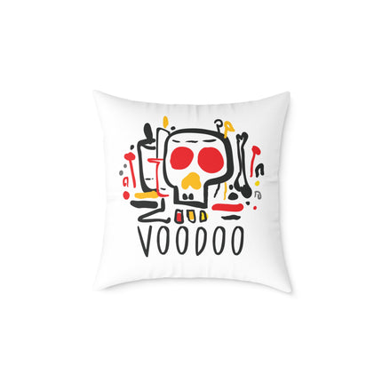 Haitian Vodou Spirit Art Pillow Afro-Caribbean Skull Graphic Bold Limited Ritual Collection - CreoleSizzle