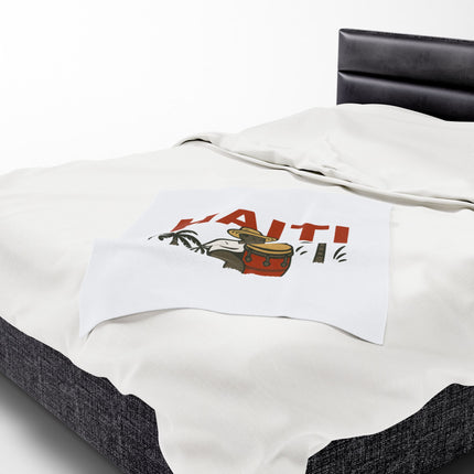 Haiti Agricultural Roots Plush Blanket Tropical Heritage Design Honoring the Land & People - CreoleSizzle