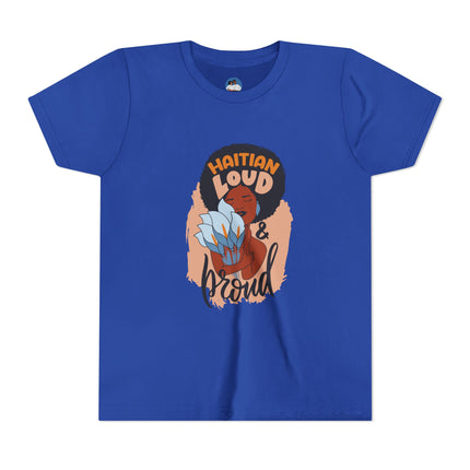 Haitian Loud & Proud Youth T-Shirt Cultural Pride Kids Tee Empowering Heritage Wear, Unique Gift for Kids, Casual Wear