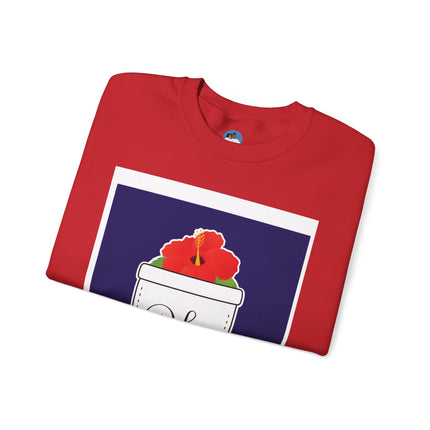 Haiti with Hibiscus Tropical Identity Sweatshirt Creole Heritage Series Unisex Premium Crewneck