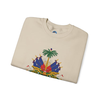 Ayiti Pride Crewneck Sweatshirt Haitian Flag & Kreyòl Design Cozy Unisex Heritage Pullover Sweatshirt