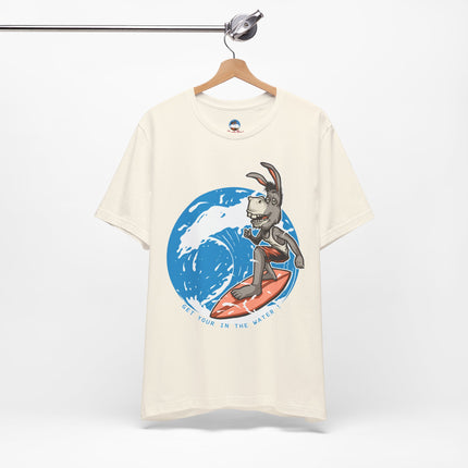 Playful surfing donkey character with tropical personality Bold ocean wave artwork with bright beach energy Funny open ended phrase that creates conversation Perfect for beach lovers, vacation outfits...