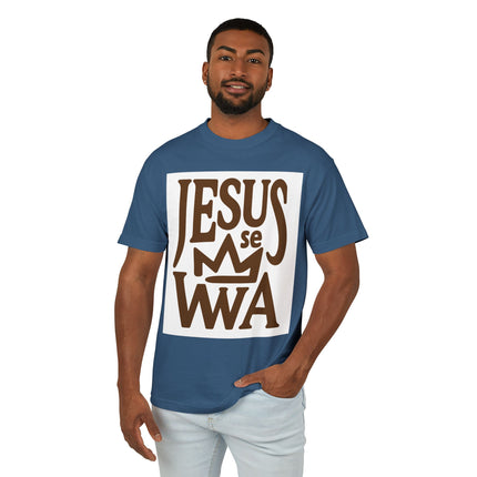 Jezi se Wa Jesus is King Haitian Faith Sweatshirt Creole Christian Apparel Spiritual Heritage Collection Heavyweight Cotton Tee