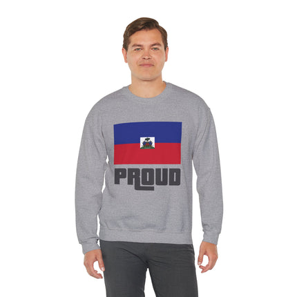 Proud Haitian Heritage Flag Sweatshirt Cultural Pride Series Unisex Premium Crewneck Proud Haitian Sweatshirt