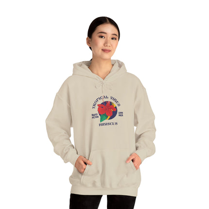 Tropical Vibes Hoodie Premium Unisex Floral Sweatshirt Hibiscus Graphic Hoodie Caribbean Inspired Beachwear