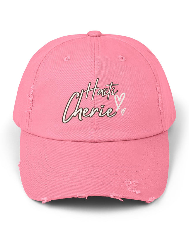 Haiti Cherie Distressed Cotton Hat – Celebrate Haitian Pride in Style - CreoleSizzle